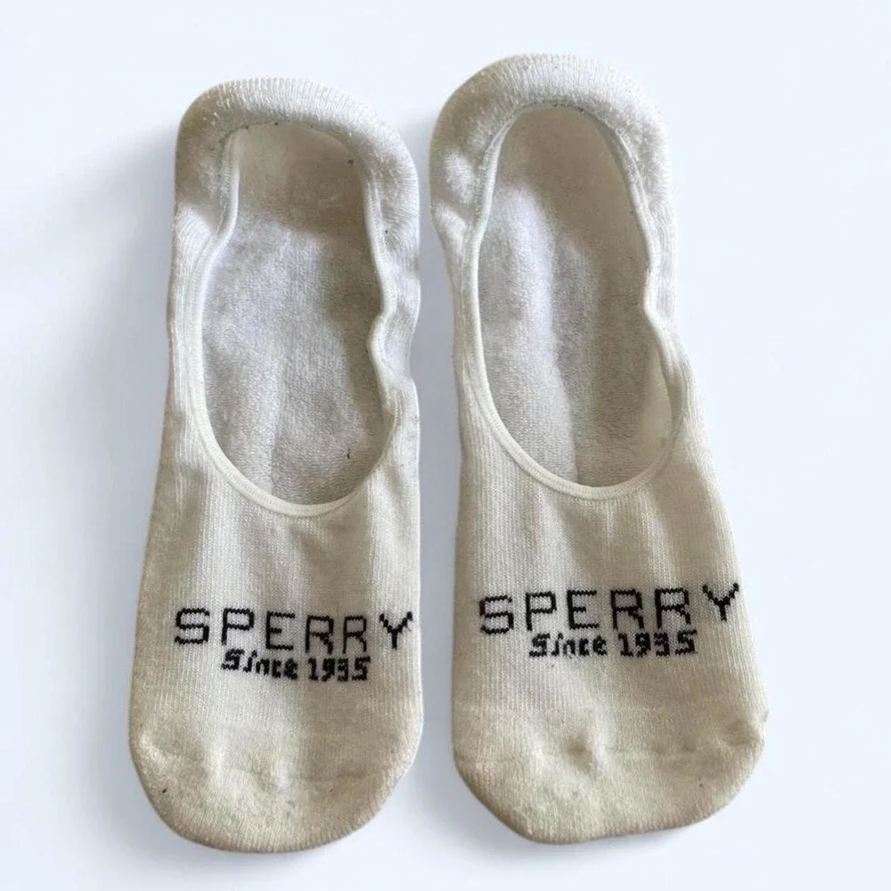 Sperry white no show logo socks